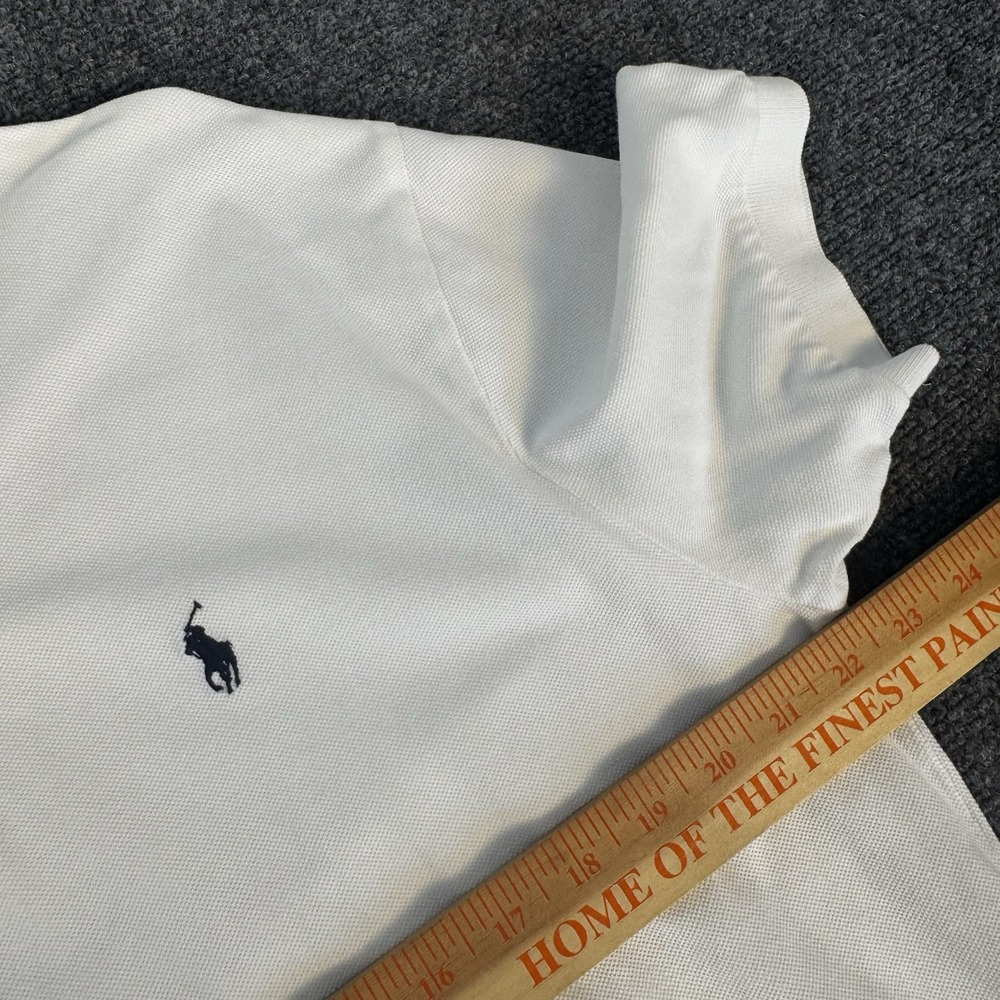 Polo Ralph Lauren Shirt Mens L Large White Mesh Classic Fit Short Sleeve Pony - Picture 4 of 7
